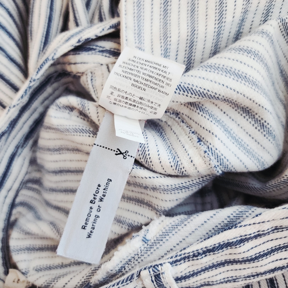 MADEWELL Emmett Wide-Leg Crop Pants in Stripe: Button-Front SZ 27 - Picture 15 of 15